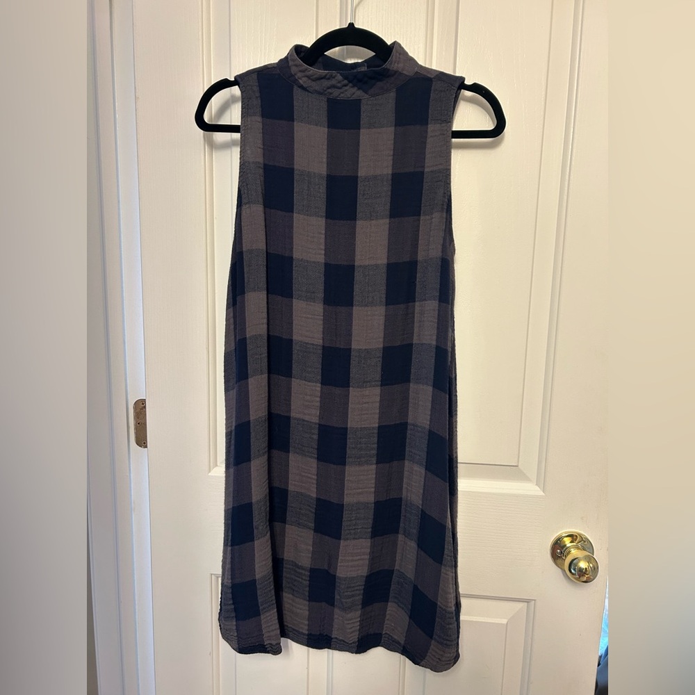 Anthropologie Cloth & Stone Plaid Swing Dress Size Small - Picture 2 of 9